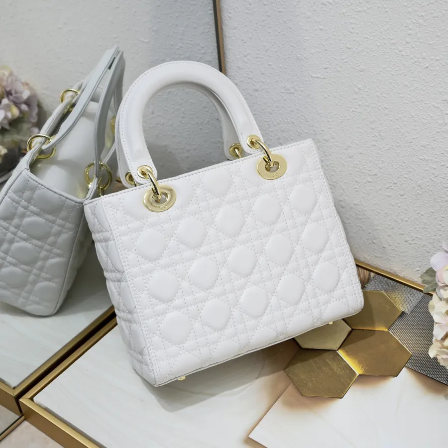 My Lady White Genuine Leather Bucket Bag