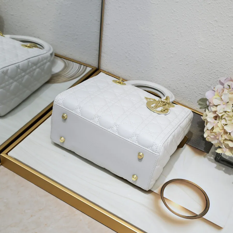 My Lady White Genuine Leather Bucket Bag