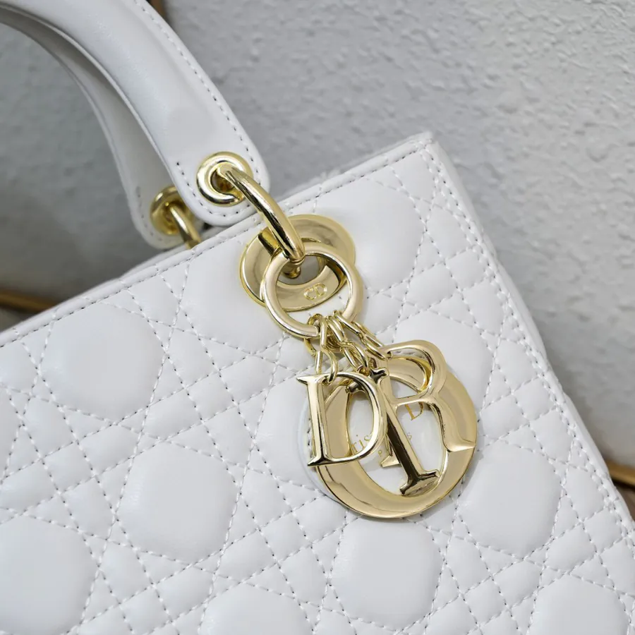 My Lady White Genuine Leather Bucket Bag