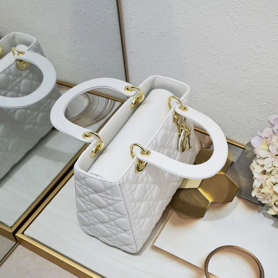 My Lady White Genuine Leather Bucket Bag