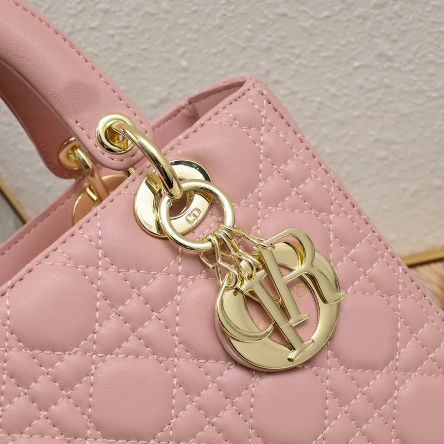 My Lady Pink Grained Calfskin Crossbody Bag