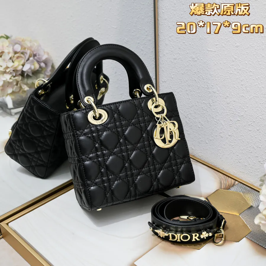 My Lady Four Compartment Calfskin Black Gold