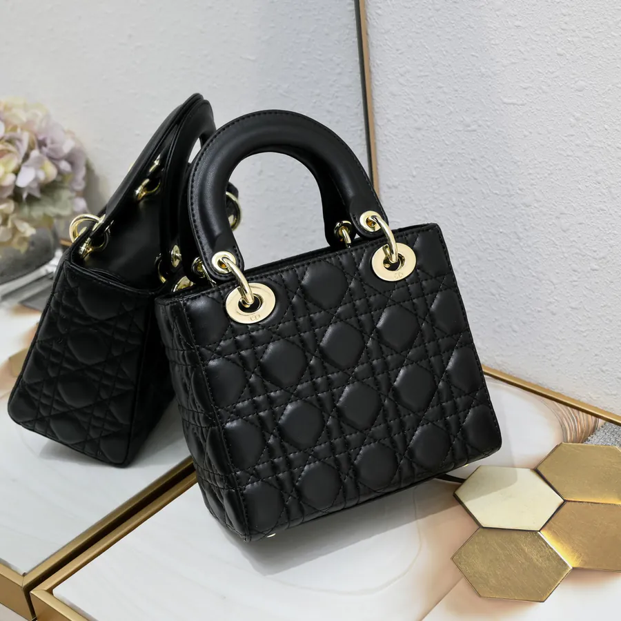 My Lady Four Compartment Calfskin Black Gold