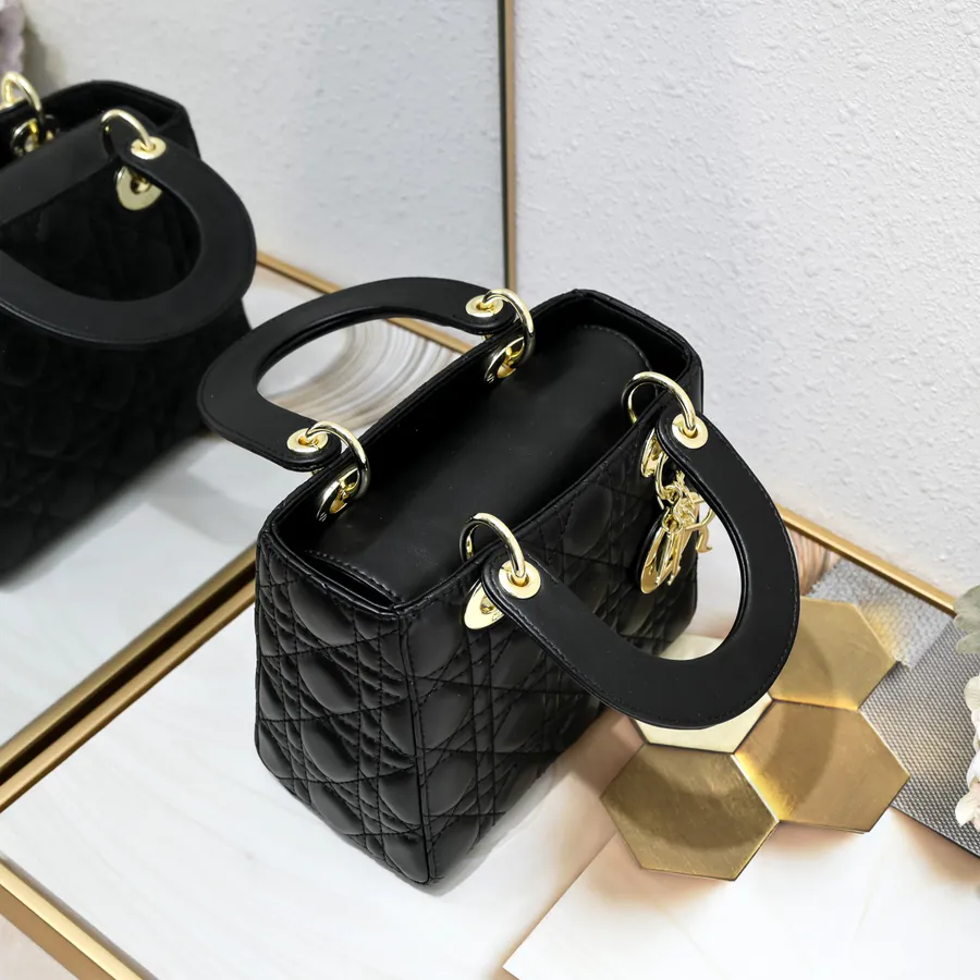 My Lady Four Compartment Calfskin Black Gold