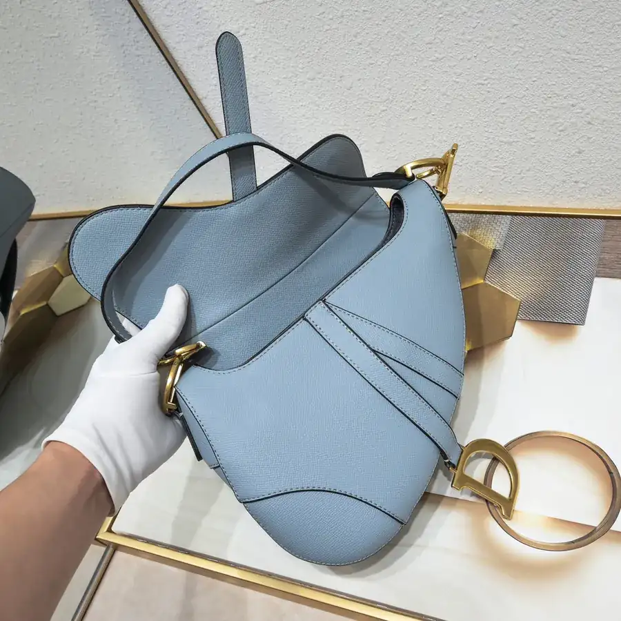 Saddle Blue Handprint Series Bucket Bag