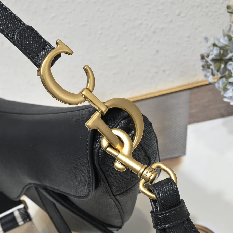 Saddle Black Handprint Series Bucket Bag