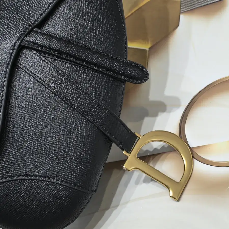 Saddle Black Handprint Series Bucket Bag
