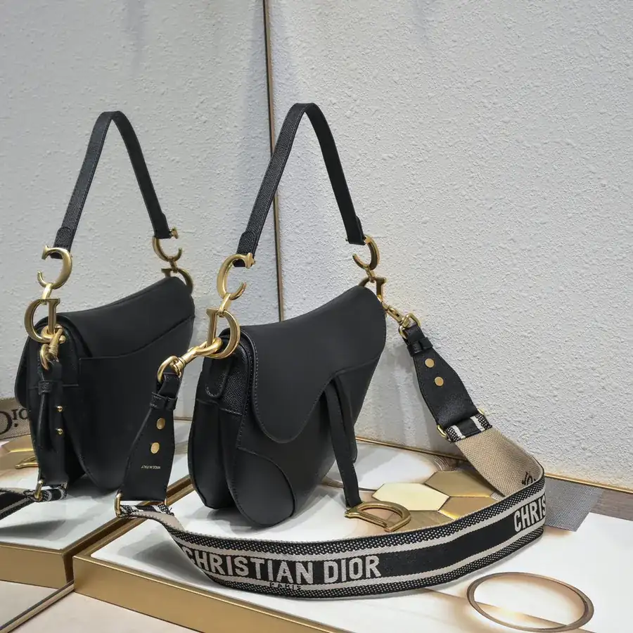 Saddle Black Handprint Series Bucket Bag