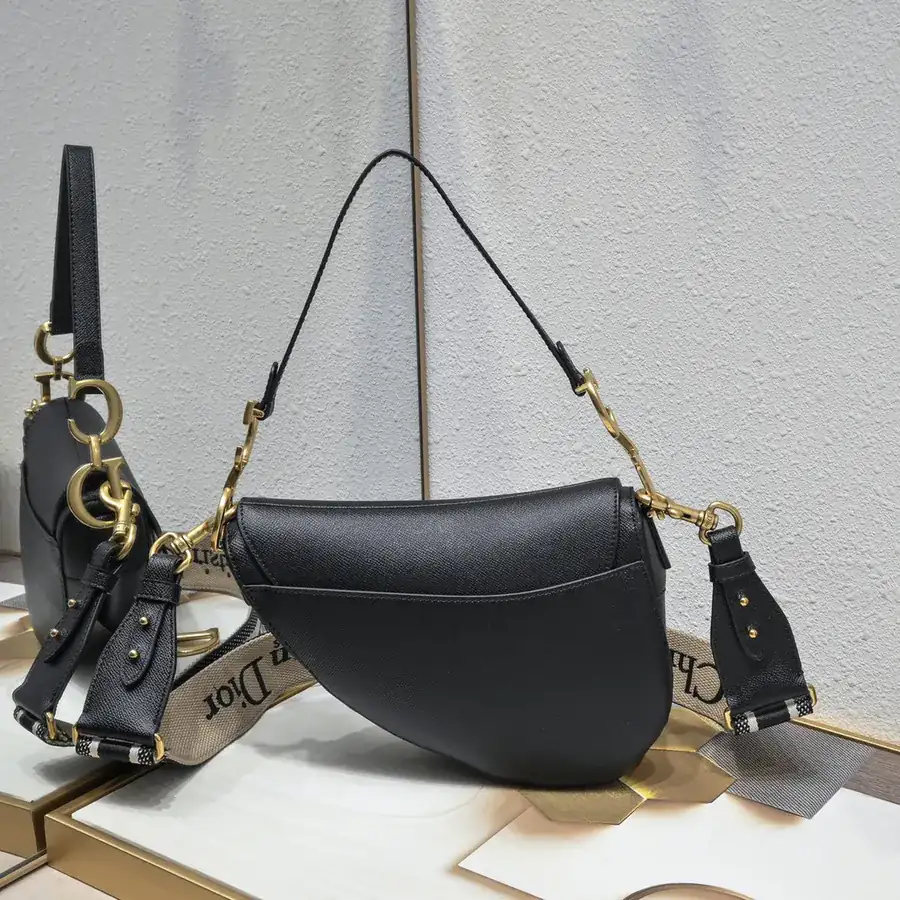 Saddle Black Handprint Series Bucket Bag