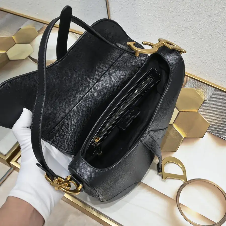 Saddle Black Handprint Series Bucket Bag
