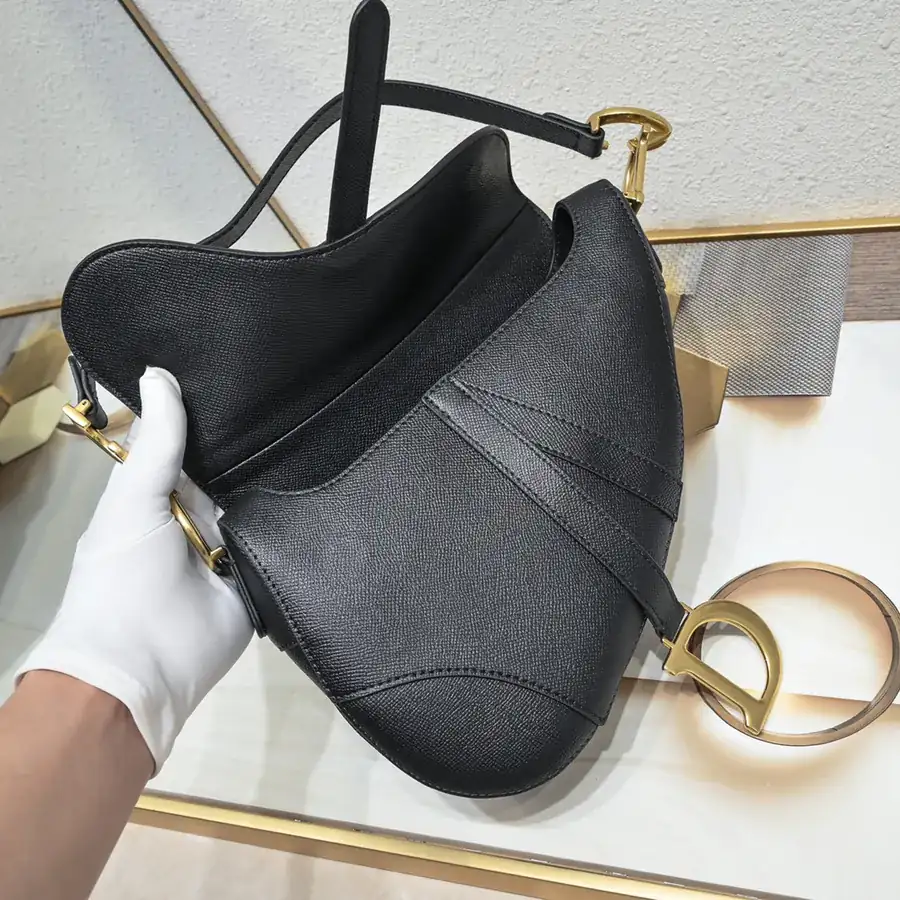 Saddle Black Handprint Series Bucket Bag