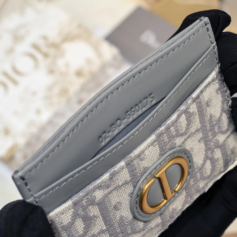 30 Montaigne Freesia Card Case with Blue Oblique Print