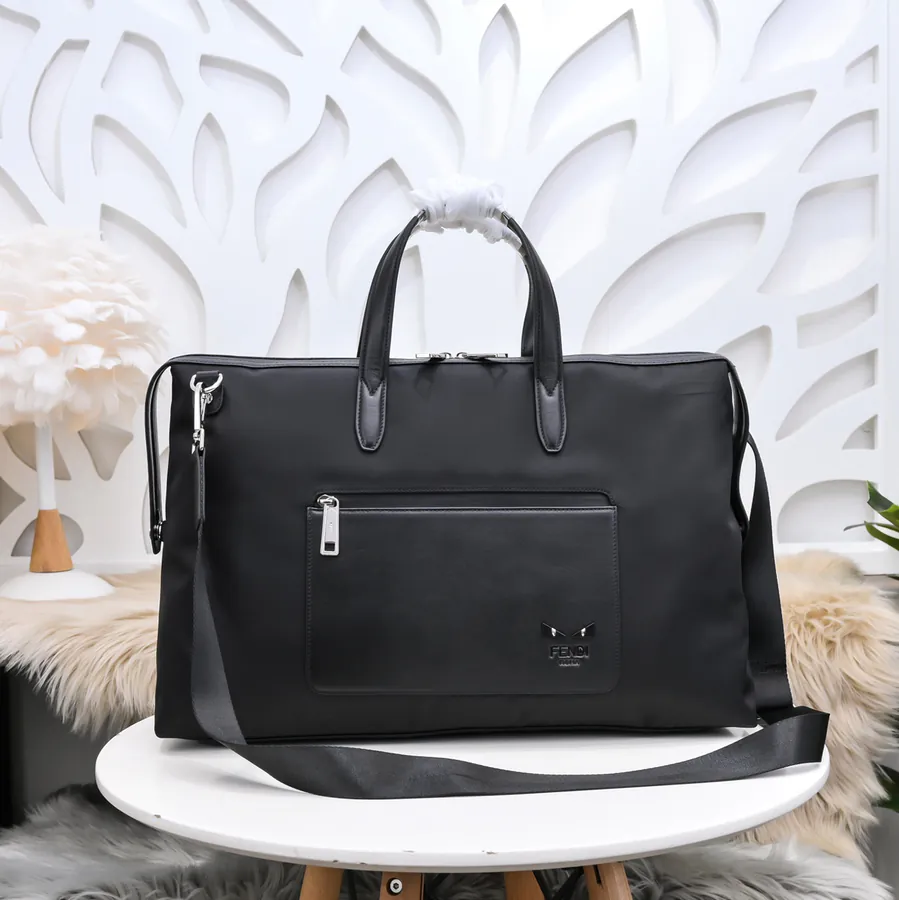 FENDI Latest Travel Bag with Grained Calfskin and Waterproof Fabric