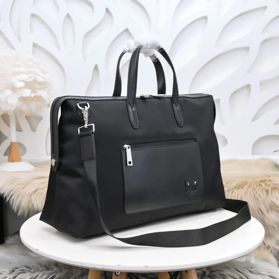 FENDI Latest Travel Bag with Grained Calfskin and Waterproof Fabric