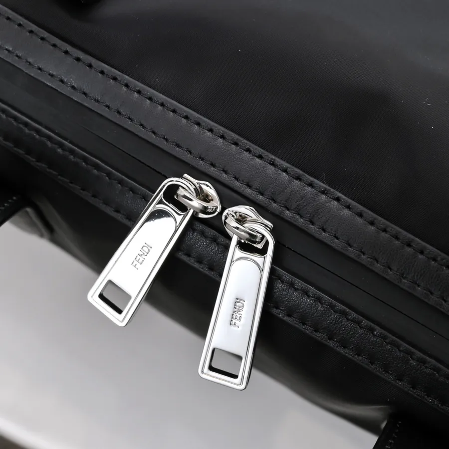 FENDI Latest Travel Bag with Grained Calfskin and Waterproof Fabric