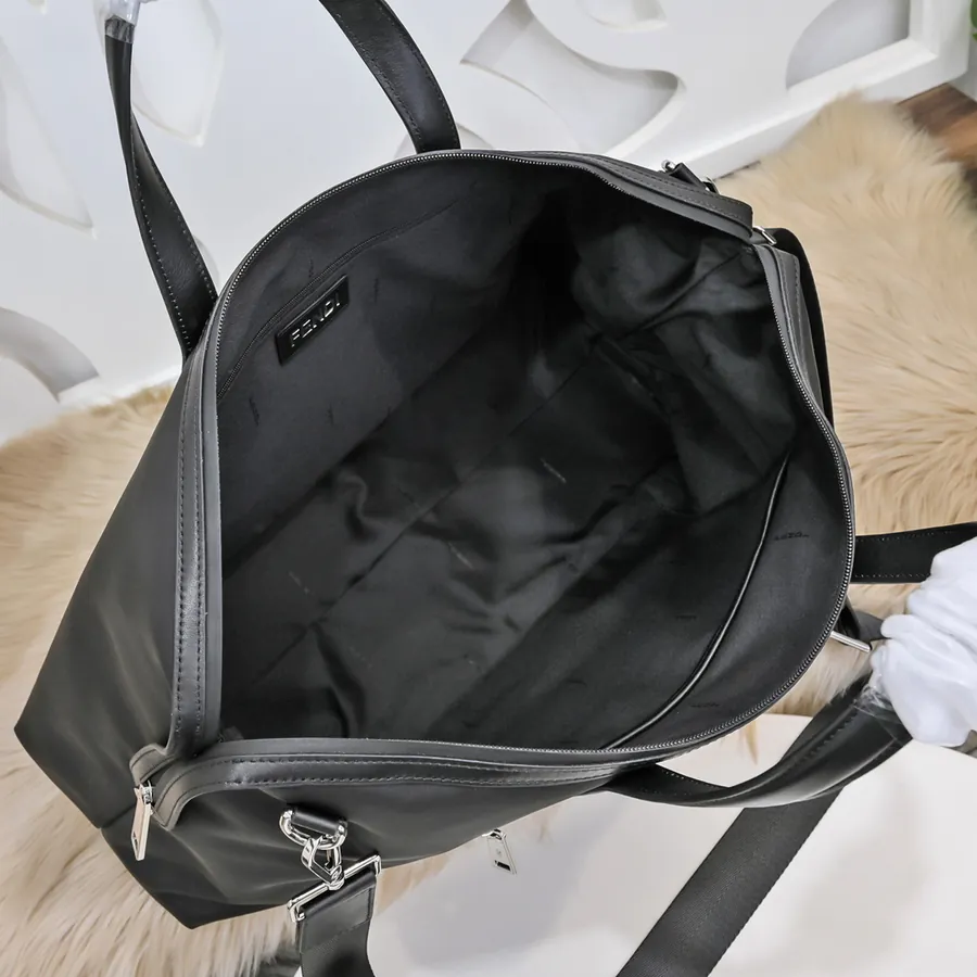 FENDI Latest Travel Bag with Grained Calfskin and Waterproof Fabric