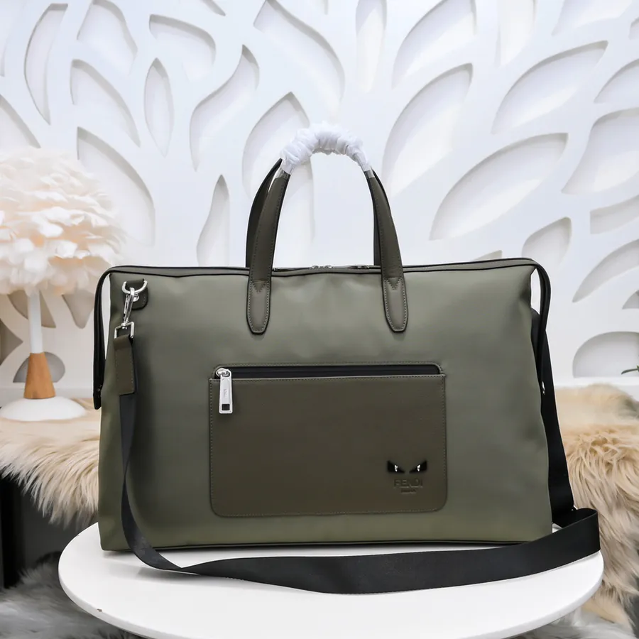 FENDI Latest Travel Bag with Grained Calfskin and Waterproof Fabric