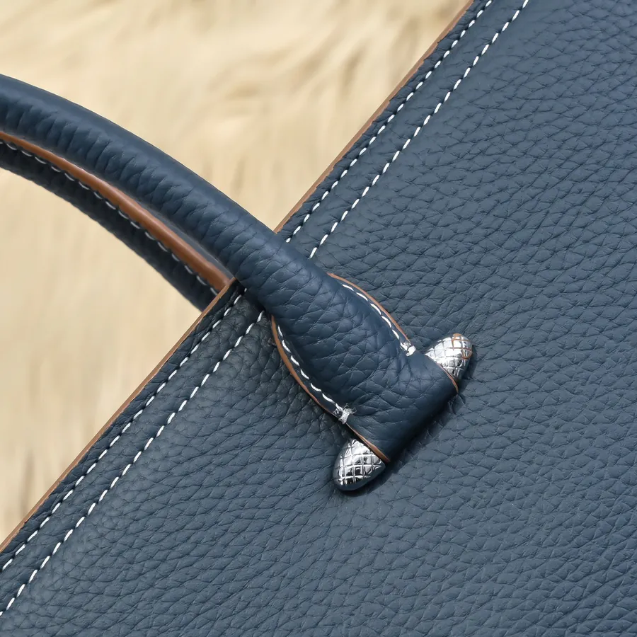Hermes Men's Briefcase Premium Calfskin, Two tone, Stylish and Practical
