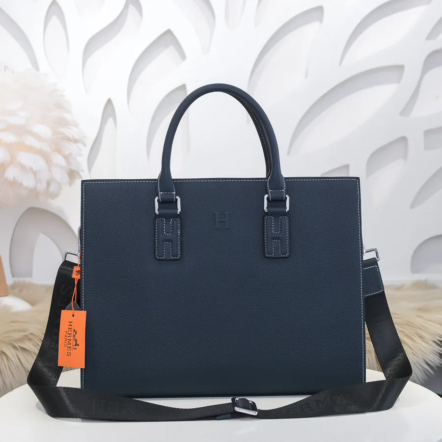 Hermes Men's Briefcase Premium Leather, Stylish and Practical