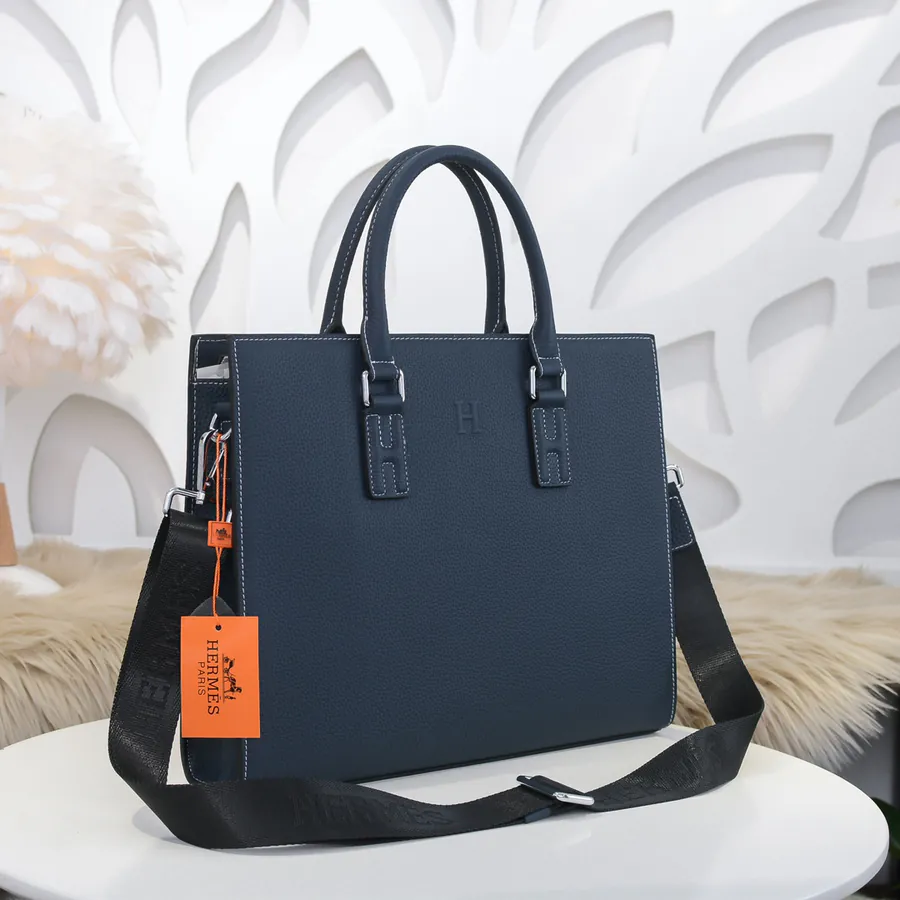 Hermes Men's Briefcase Premium Leather, Stylish and Practical