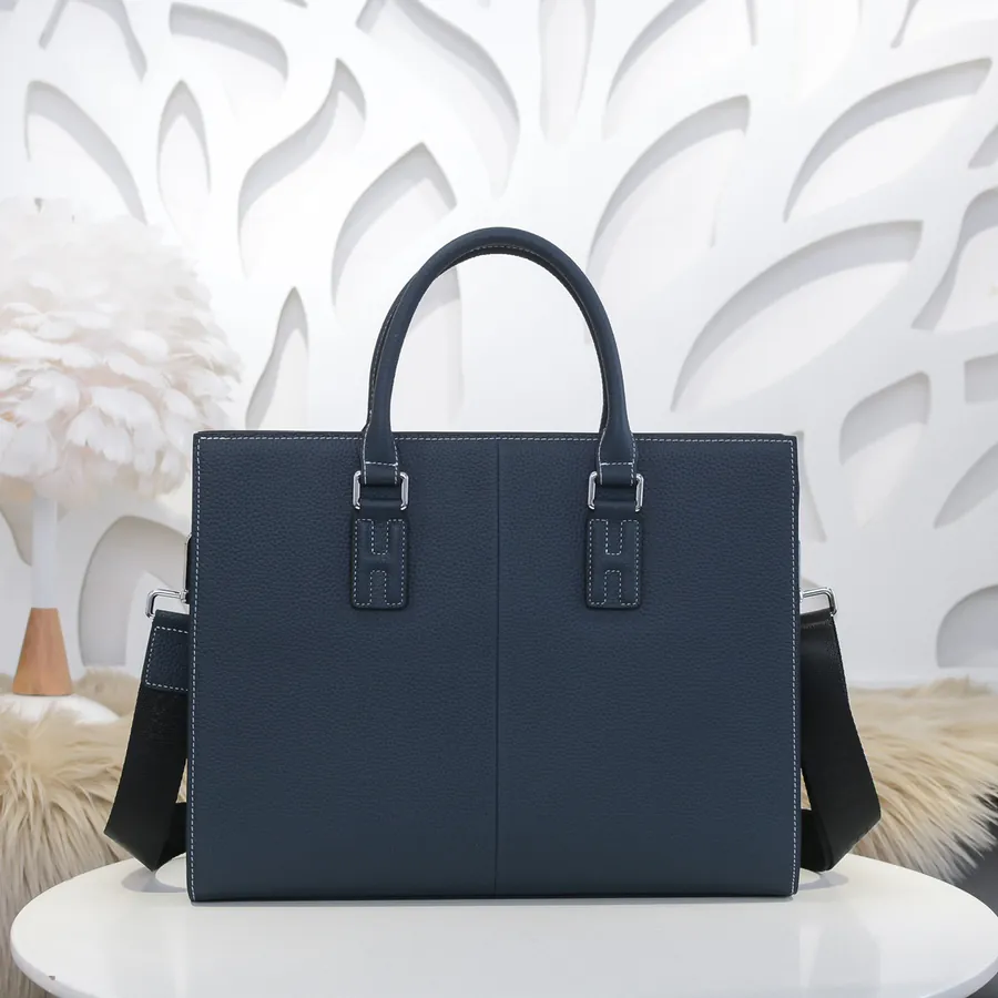 Hermes Men's Briefcase Premium Leather, Stylish and Practical