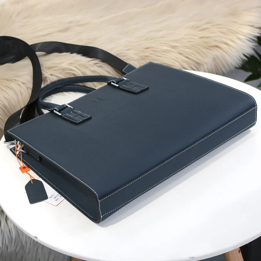 Hermes Men's Briefcase Premium Leather, Stylish and Practical