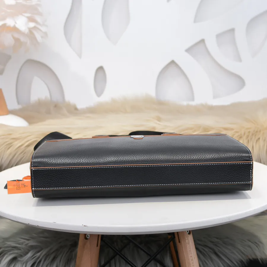 Hermes Men's Briefcase Premium Calfskin, Elegant Design
