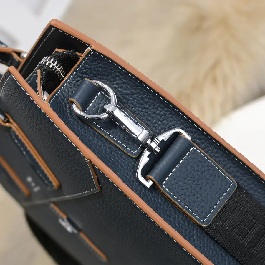 Hermes Men's Briefcase Premium Calfskin, Elegant Design