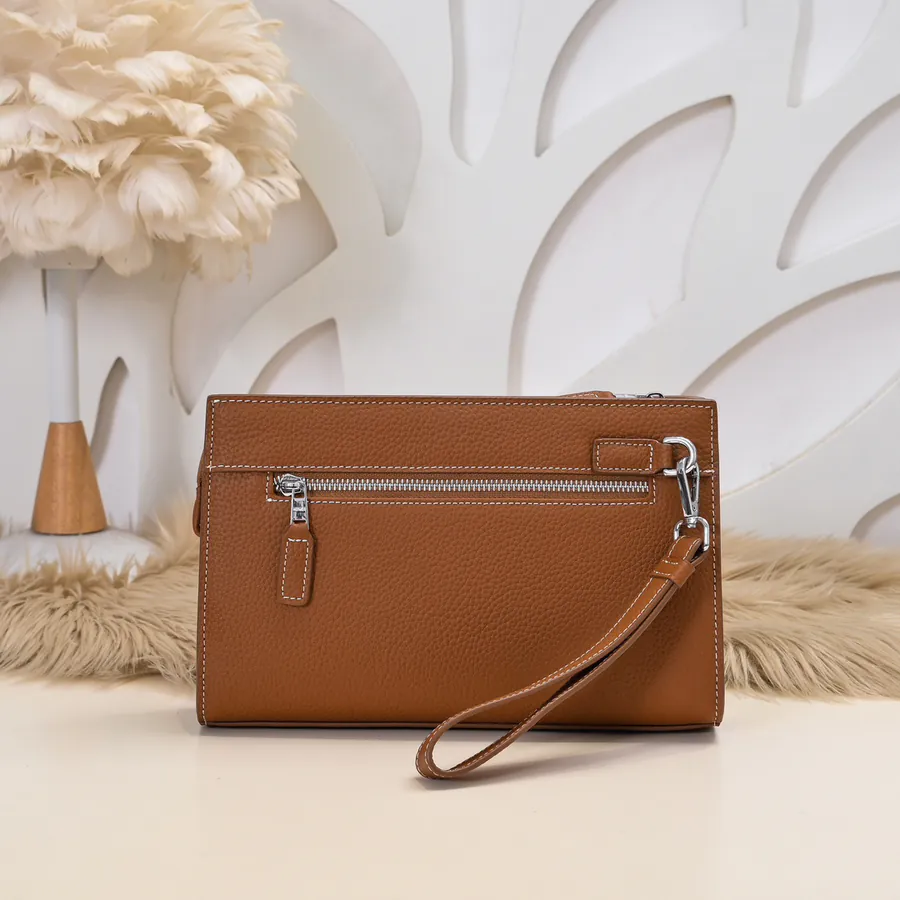 Hermes Men's Handbag Premium Calfskin, Elegant Design