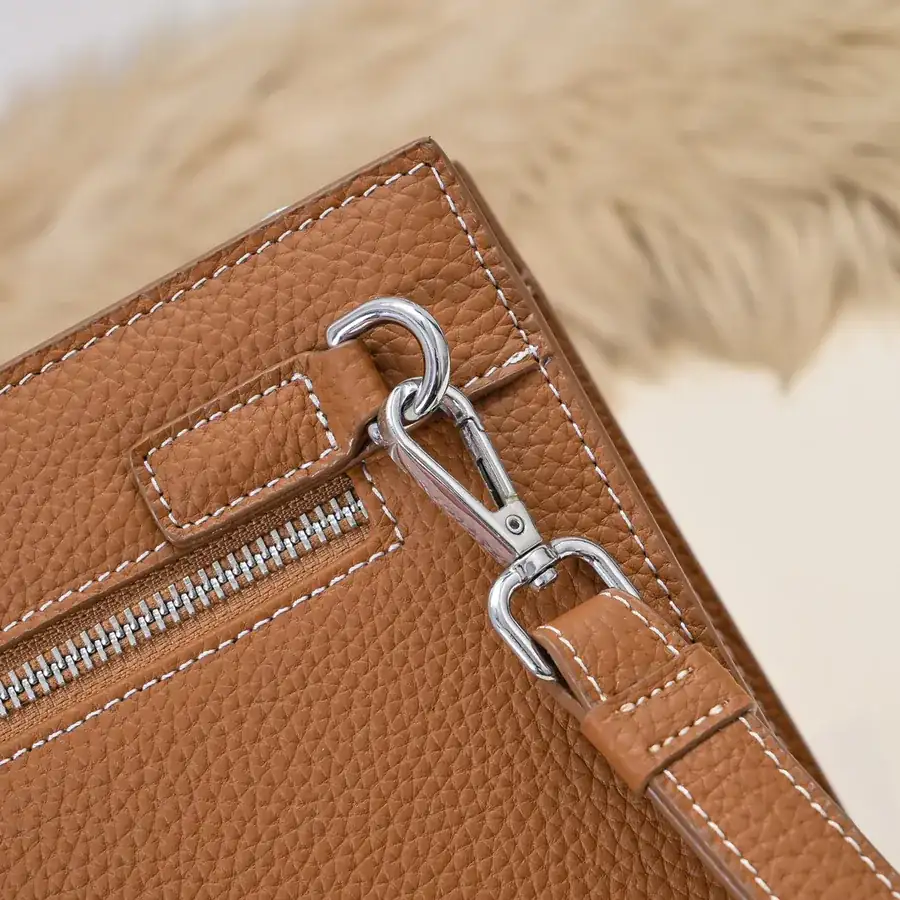 Hermes Men's Handbag Premium Calfskin, Elegant Design