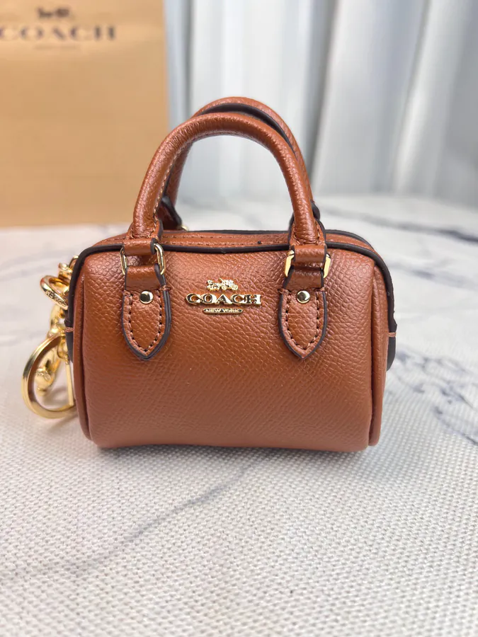 C Chanel Mini Boston Bag with Key Chain Cute and Stylish