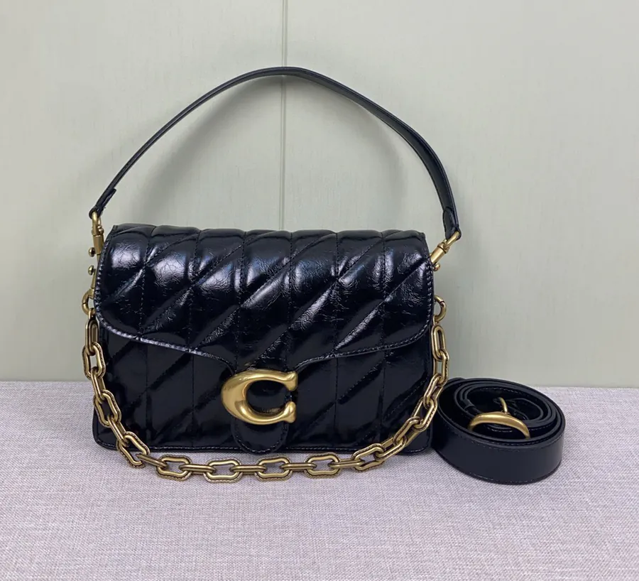 New Embroidered Chain Tabby Handbag with Three Adjustable Straps