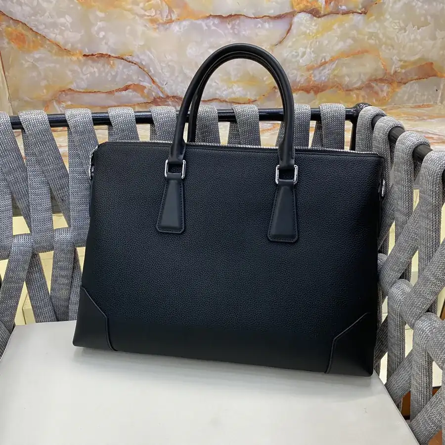 LV Top Handle Bag Premium Leather Black