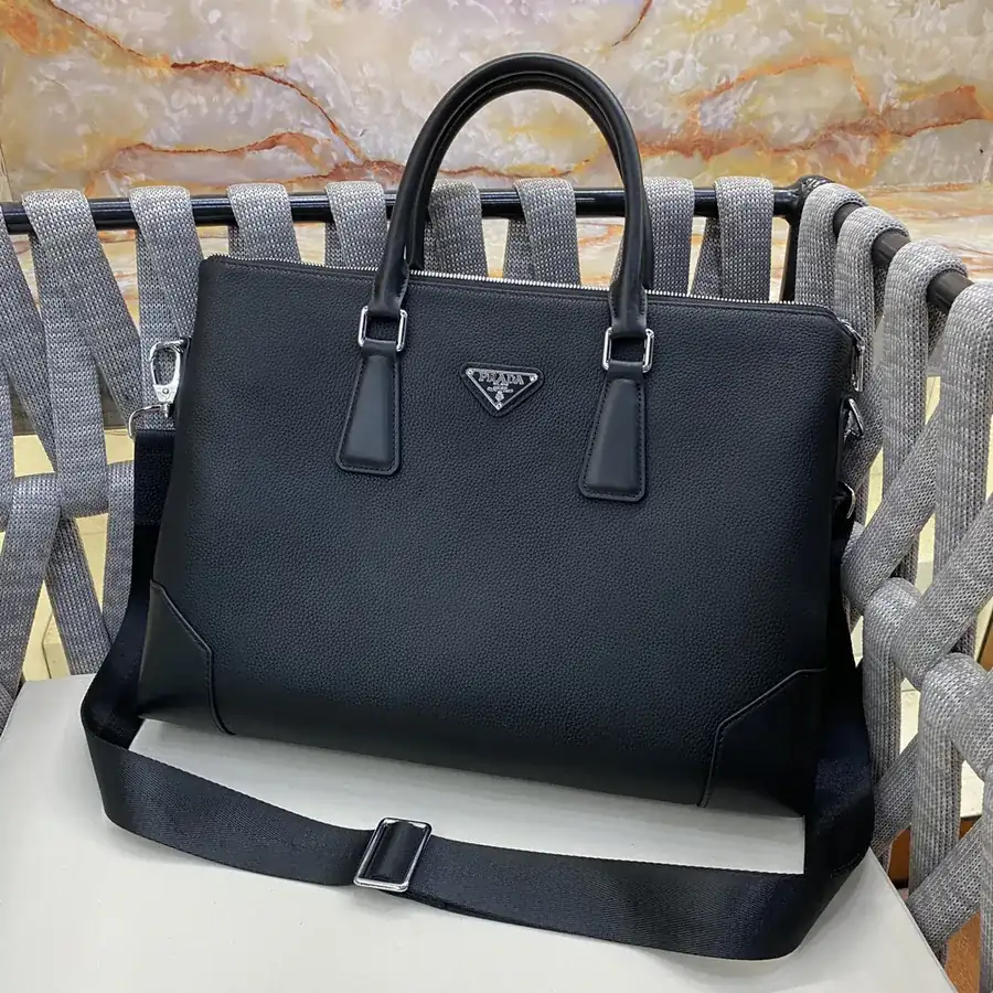 LV Top Handle Bag Premium Leather Black