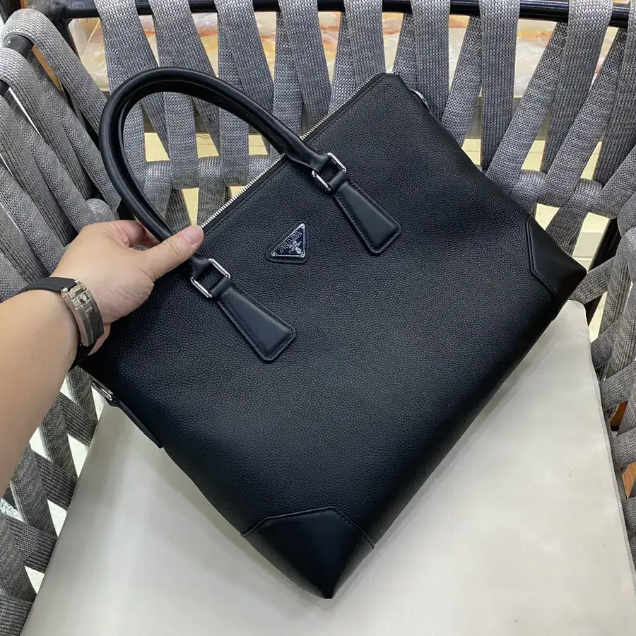 LV Top Handle Bag Premium Leather Black
