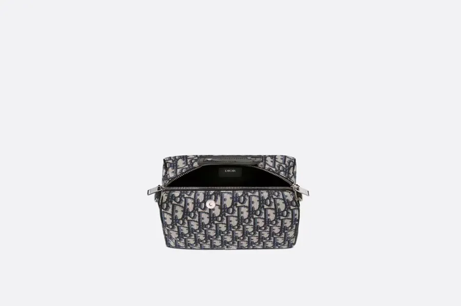 Lingot Messenger Bag Black Canvas with Diamond Pattern