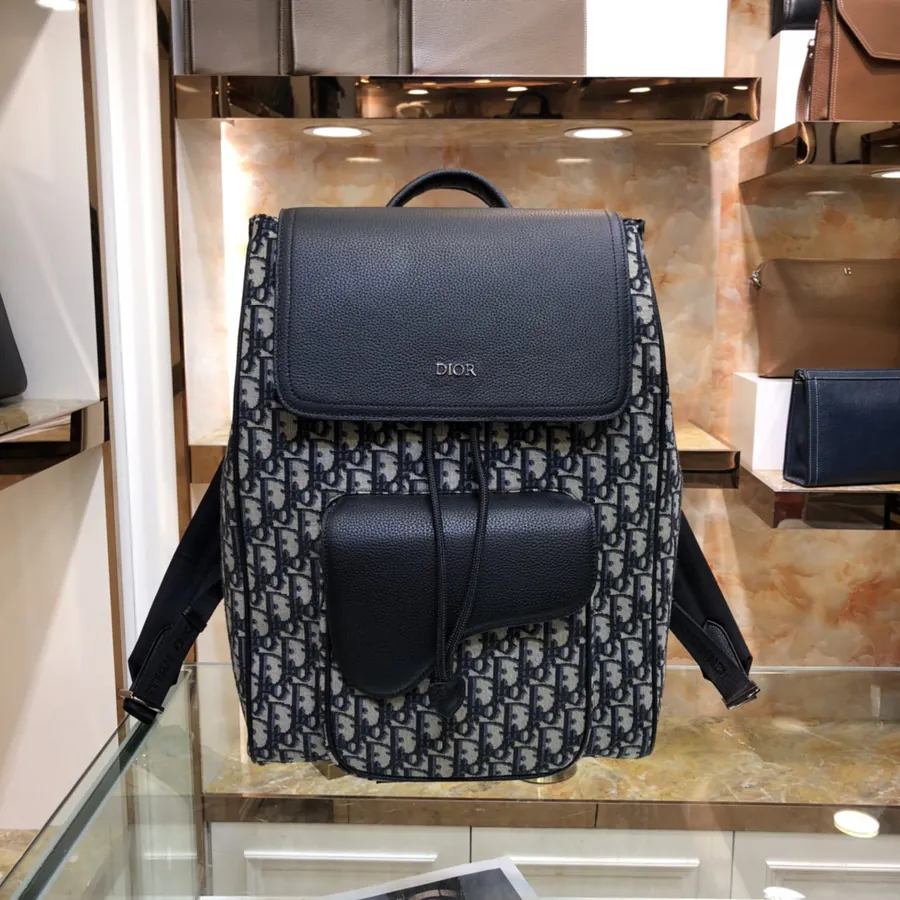 Dior Saddle Tote with Grained Calfskin Details