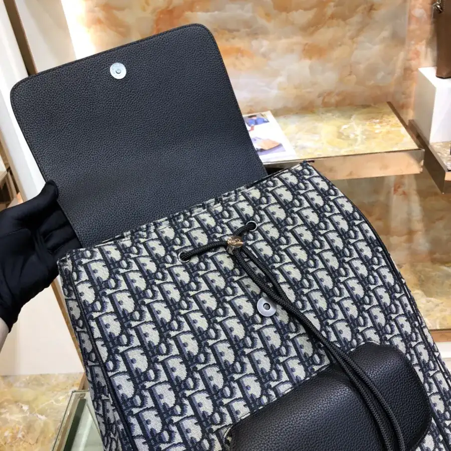 Dior Saddle Tote with Grained Calfskin Details