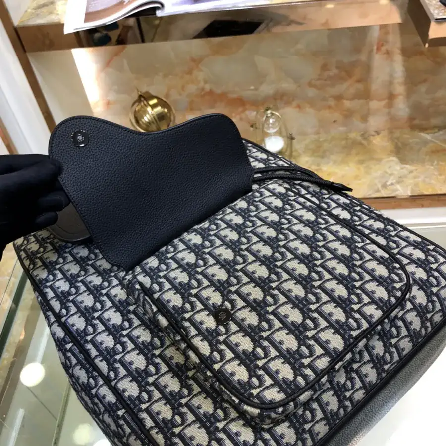 Dior Saddle Tote with Grained Calfskin Details