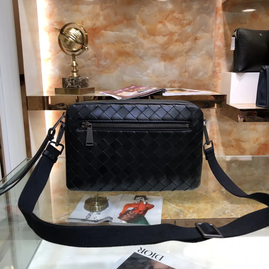 Bv New Classic Woven Leather Mini Messenger Bag, Crossbody & Handheld