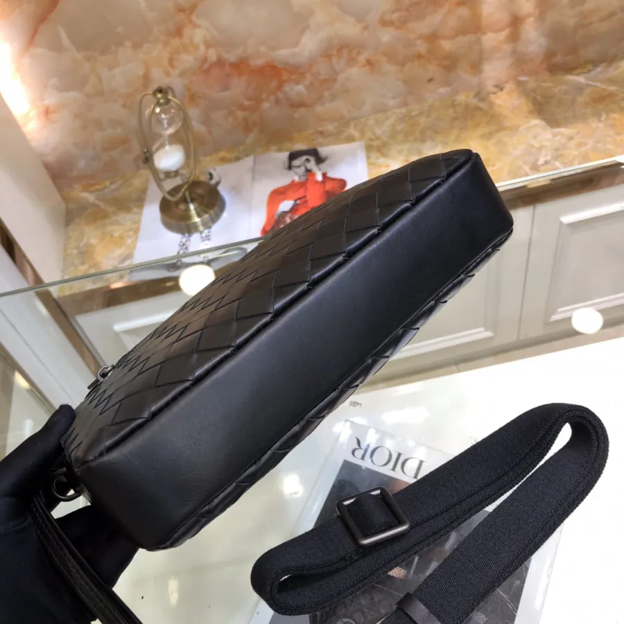 Bv New Classic Woven Leather Mini Messenger Bag, Crossbody & Handheld