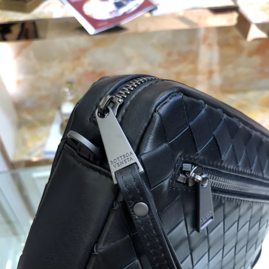 Bv New Classic Woven Leather Mini Messenger Bag, Crossbody & Handheld