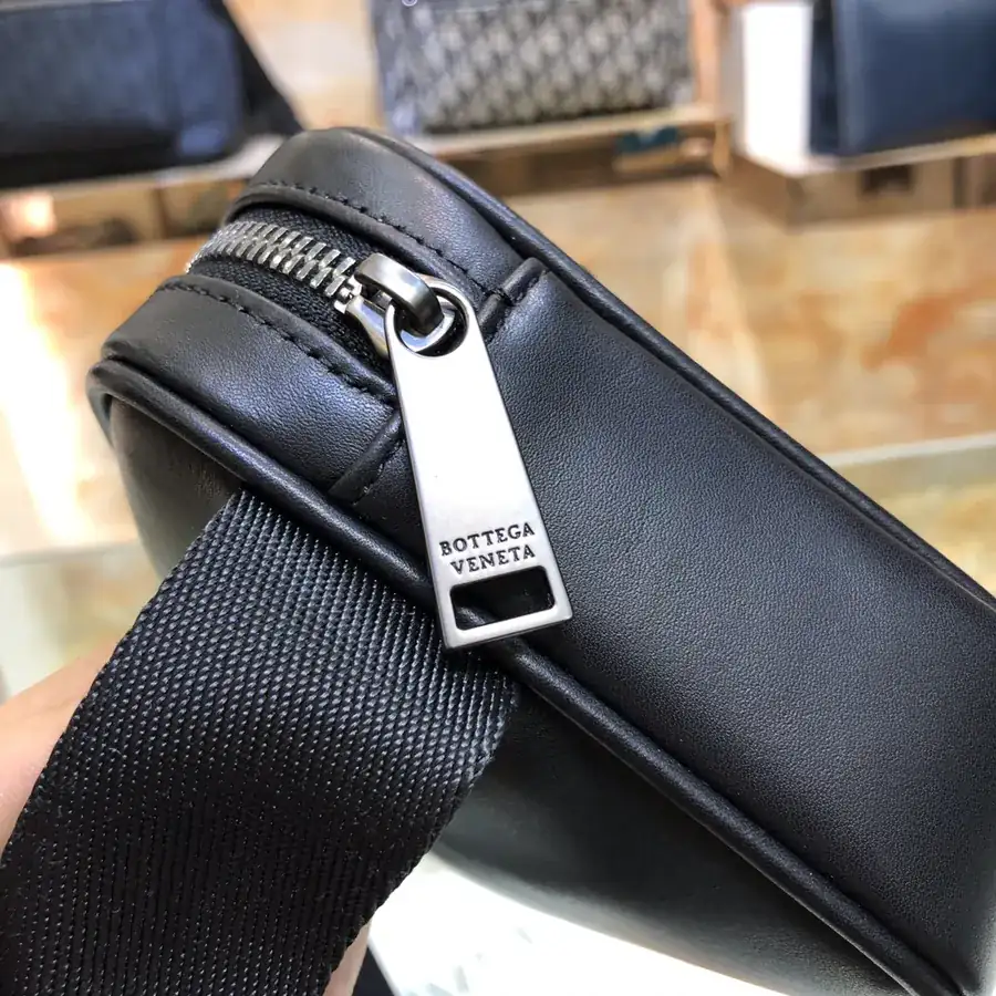 BV New Intrecciato 15 Woven Leather Mini Waist Bag