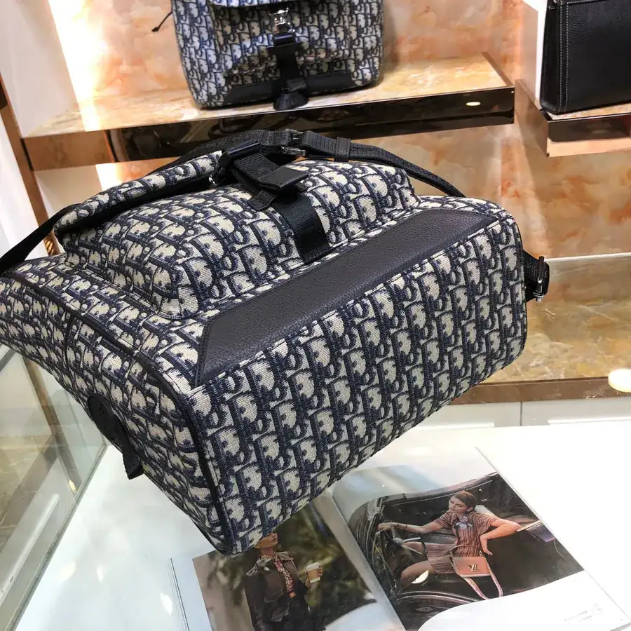 Dior Men's New Handbag Oblique Print and Grained Calfskin