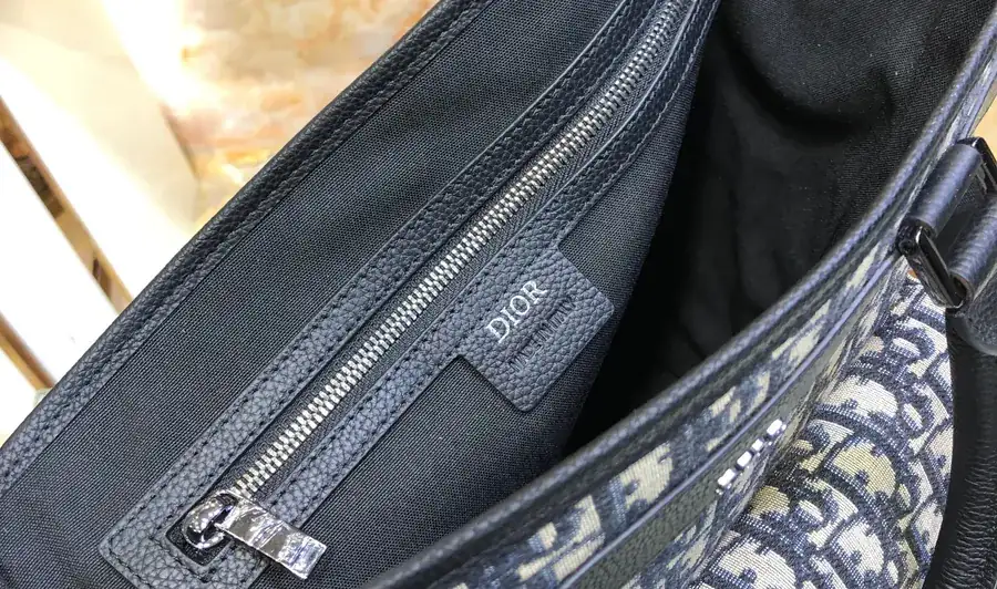 Dior Men's New Handbag Oblique Print and Grained Calfskin