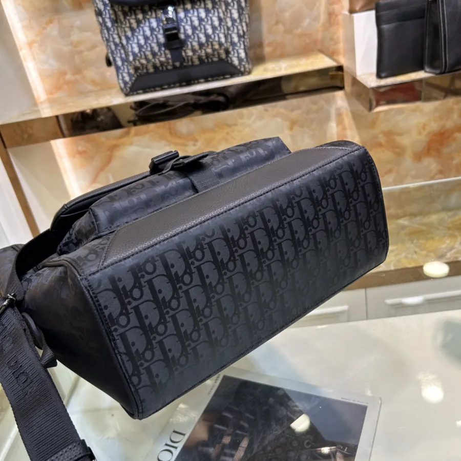 Dior Men's New Handbag Oblique Print & Grained Calfskin