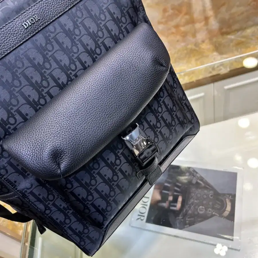 Dior Men's New Handbag Oblique Print & Grained Calfskin