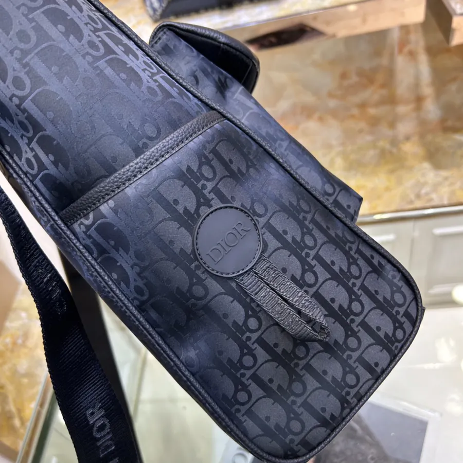 Dior Men's New Handbag Oblique Print & Grained Calfskin