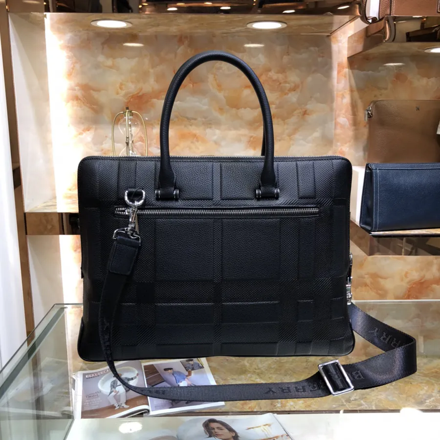Burberry Men's Briefcase Classic Design, Premium Leather