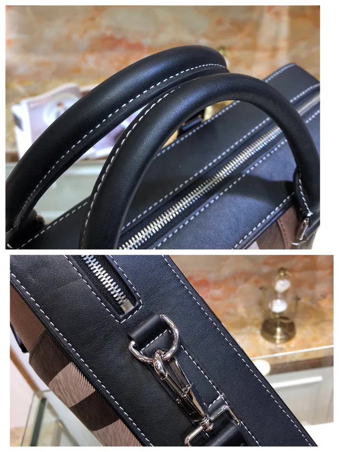 B Brand Brown Grained Briefcase